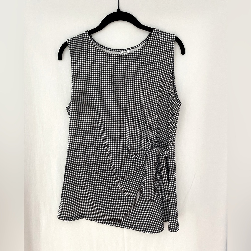 Black and white checked tunic size medium